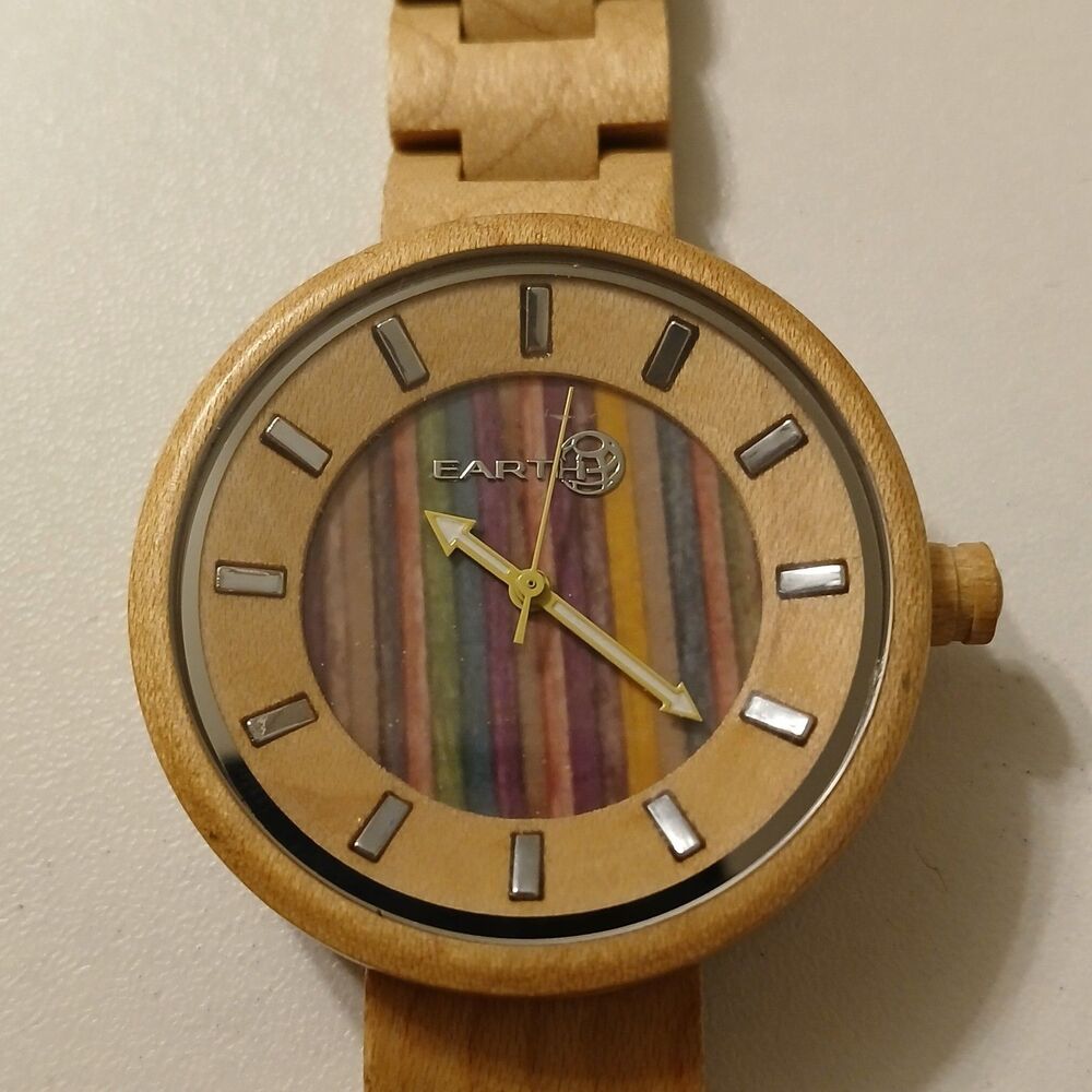 Earth Khaki Wood Casual Eco-Friendly Women's Boho Watch Multi-Color Dial